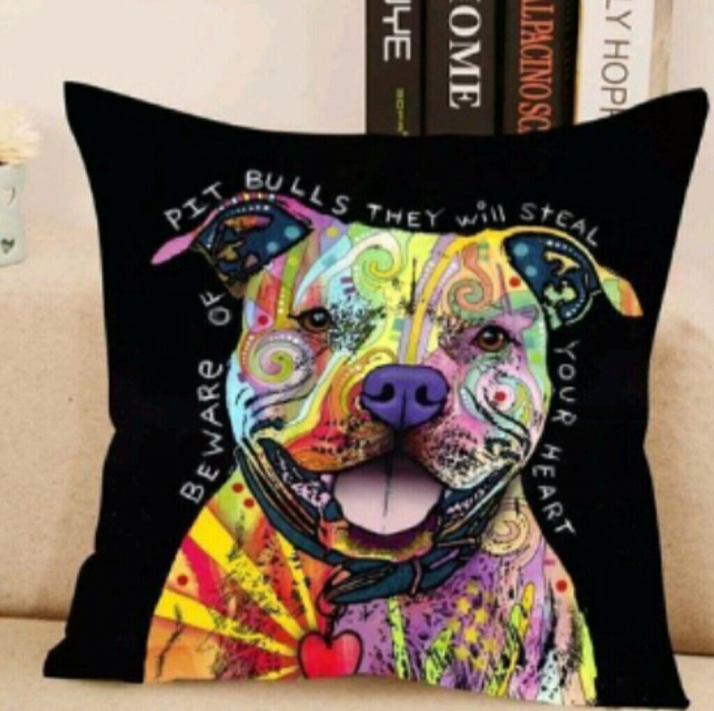 Pit bull throw pillow NWT